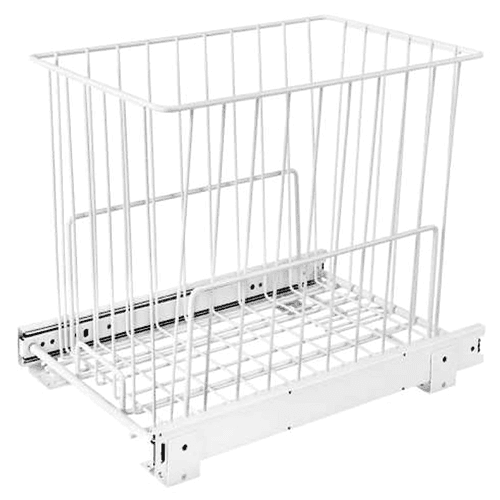14-3/4" x 11-7/8" Wide Roll-Out Wire Hamper Basket with Full-Extension Slide