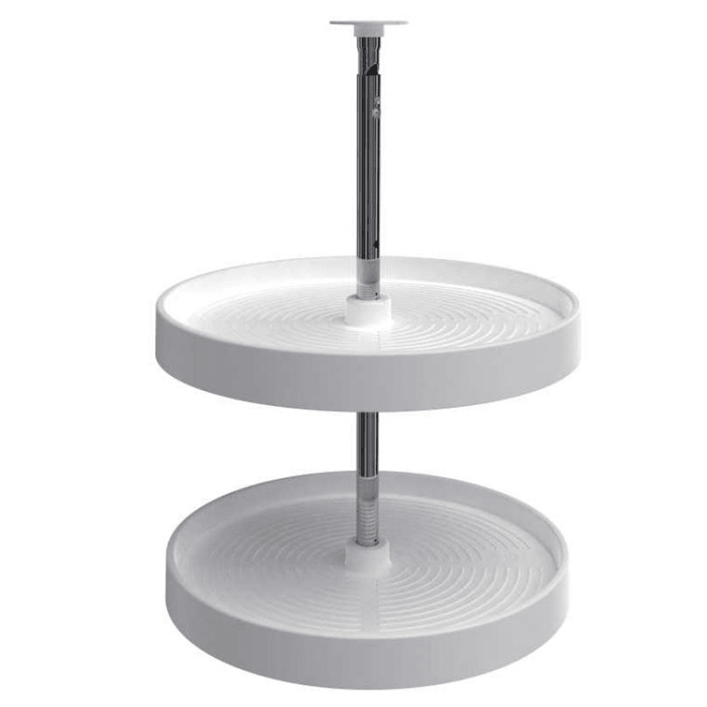2062 18" Full-Circle 2 Tray Lazy Susan, White - Main Image