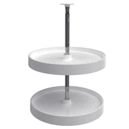 2062 18" Full-Circle 2 Tray Lazy Susan, White - Main Image