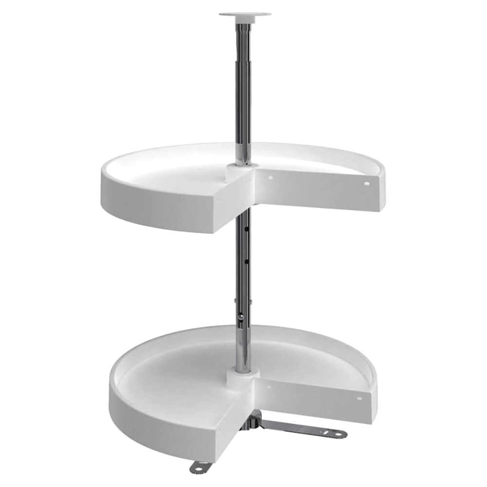 LD-2942 24" Kidney 2 Tray Lazy Susan, White - Alt Image 1