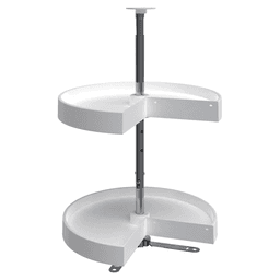 LD-2942 24" Kidney 2 Tray Lazy Susan, White - Alt Image 1