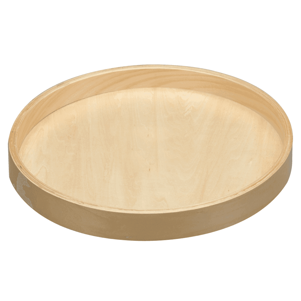 18" Full-Circle 1 Tray Wood Lazy Susan with Steel Swivel Bearing - Main Image