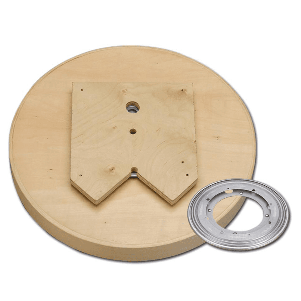 28" Full-Circle 1 Tray Wood Lazy Susan with Steel Swivel Bearing - Alt Image 1