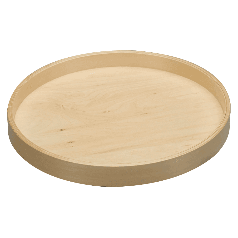 20" Full-Circle 1 Tray Wood Lazy Susan with Steel Swivel Bearing - Main Image