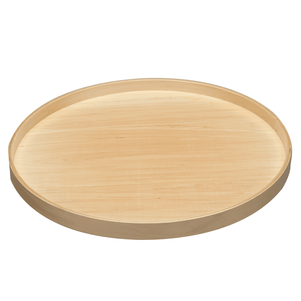 32" Full-Circle 1 Tray Wood Lazy Susan with Steel Swivel Bearing - Main Image