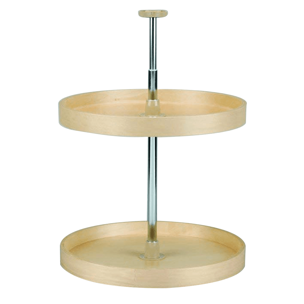 4BW 28" Full-Circle 2 Tray Wood Lazy Susan - Alt Image 1