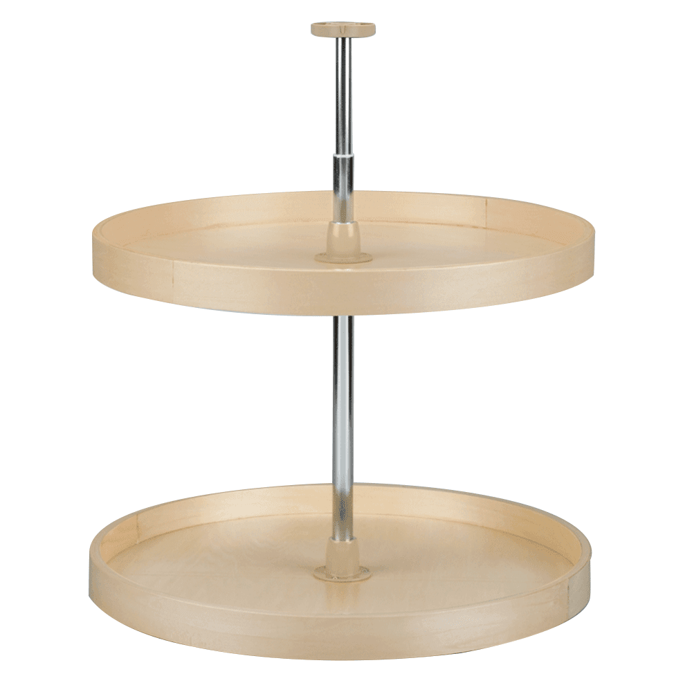 4BW 24" Full-Circle 2 Tray Wood Lazy Susan - Main Image