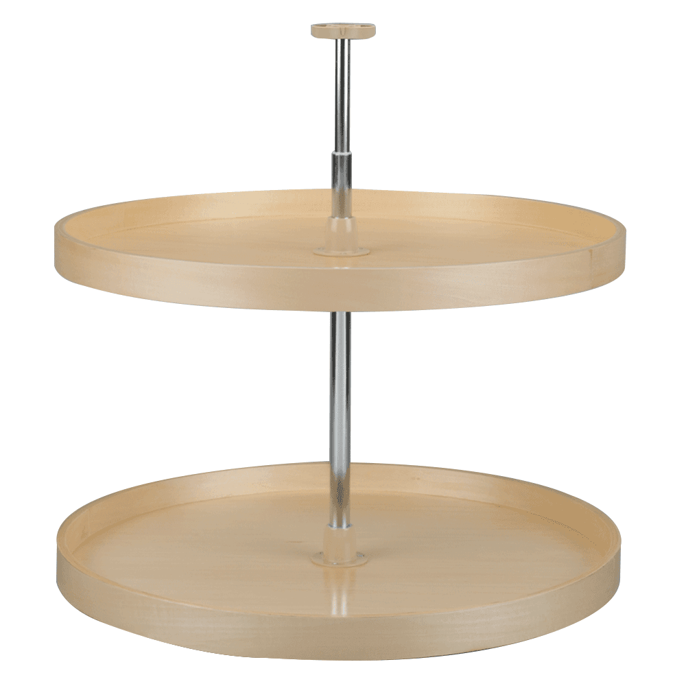 4BW 28" Full-Circle 2 Tray Wood Lazy Susan - Main Image