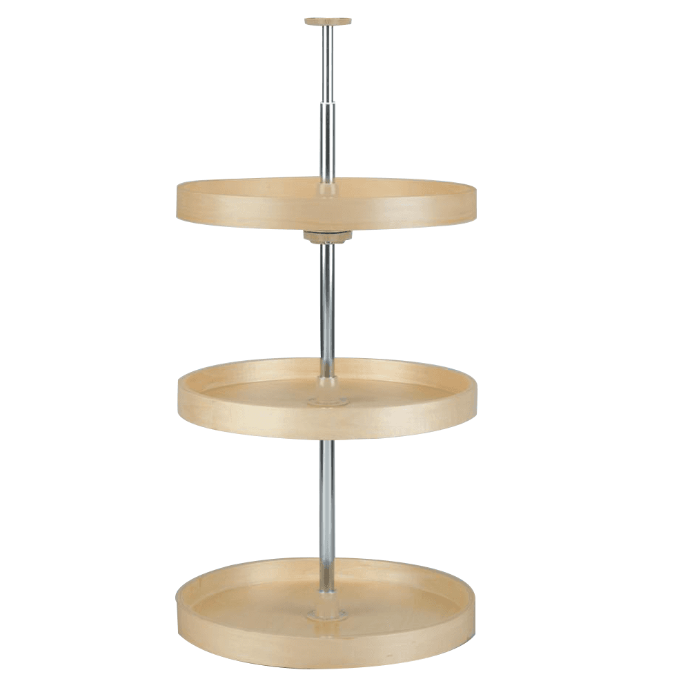 4BW 18" Full-Circle 3 Tray Wood Lazy Susan - Main Image