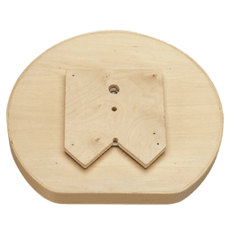 20" D-Shape 1 Tray Wood Lazy Susan with Steel Swivel Bearing - Alt Image 1