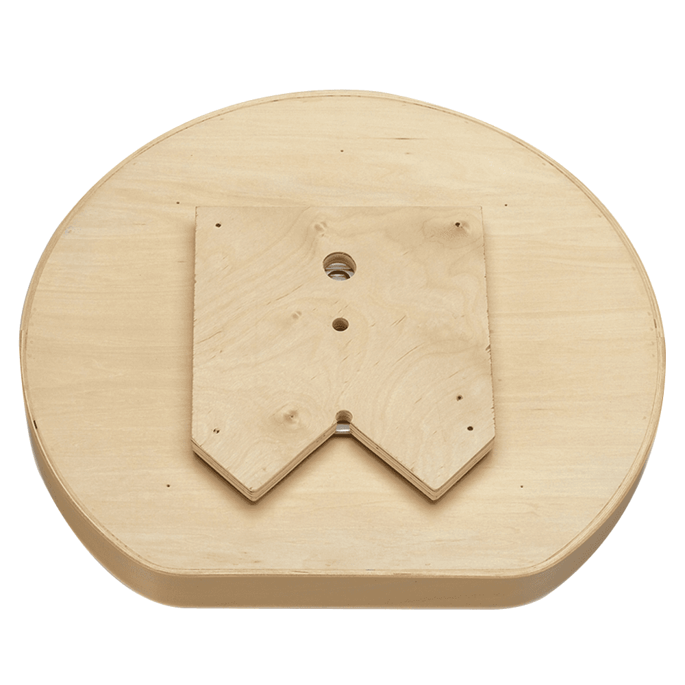 28" D-Shape 1 Tray Wood Lazy Susan with Steel Swivel Bearing - Alt Image 1