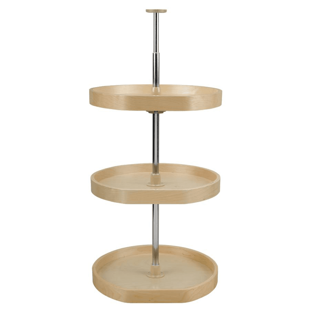 20" D-Shape 3 Tray Lazy Susan, 18-1/2" Depth - Main Image