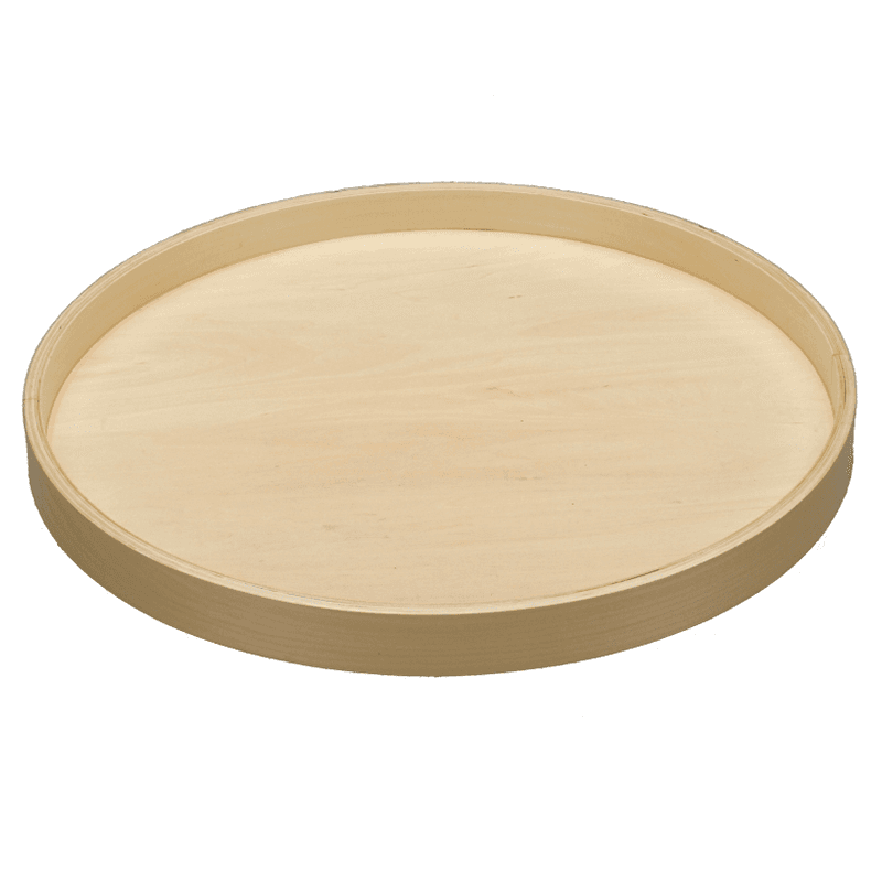 LD-4BW 20" Full-Circle 1 Tray Lazy Susan with Steel Swivel Bearing, Natural Maple, Bulk (8/Box) - Main Image