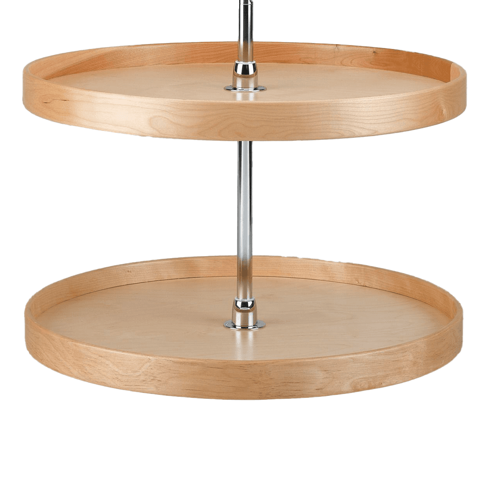 18" Full-Circle 3 Tray Lazy Susan, Wood - Alt Image 1