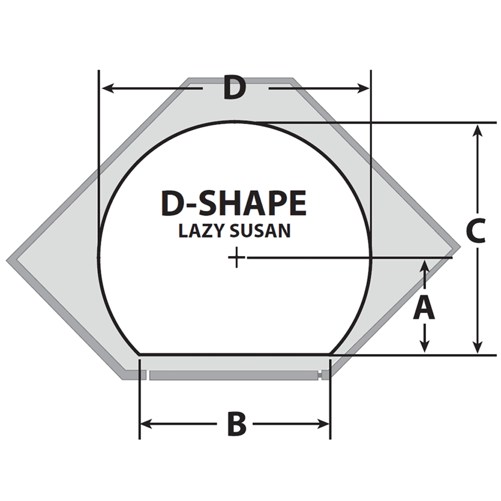 4NW 28" D-Shape 2 Tray Wood Lazy Susan - Alt Image 2
