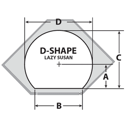 4NW 28" D-Shape 2 Tray Wood Lazy Susan - Alt Image 2