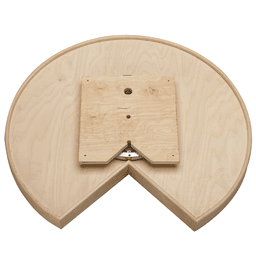 28" Kidney 1 Tray Wood Lazy Susan with Swivel Bearing - Alt Image 1