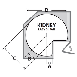 28" Kidney 1 Tray Wood Lazy Susan with Swivel Bearing - Alt Image 2