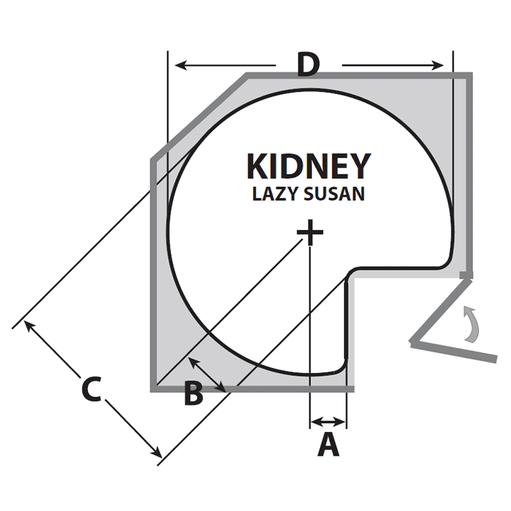4NW 32" Kidney 2 Tray Wood Lazy Susan - Alt Image 1