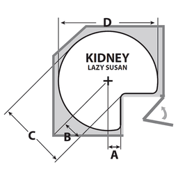 4NW 32" Kidney 2 Tray Wood Lazy Susan - Alt Image 1