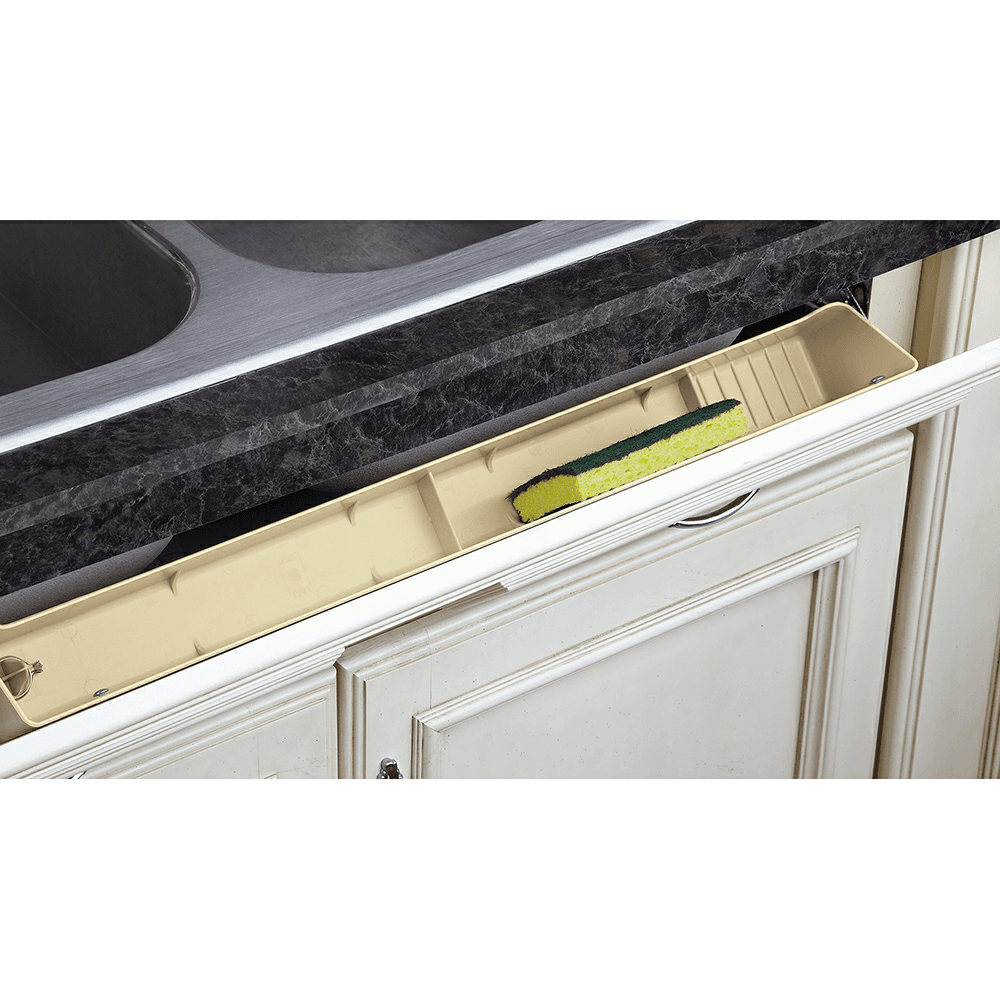 24" Deluxe Almond Sink Front Tip-Out Tray with 1-Pair Hinge - Alt Image 1