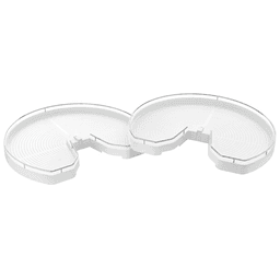 LD-CC 32" Collapsible Corner Plastic Lazy Susan Tray Set, White - Main Image