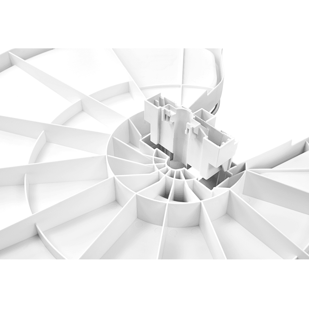 LD-CC 32" Collapsible Corner Plastic Lazy Susan Tray Set, White - Alt Image 1