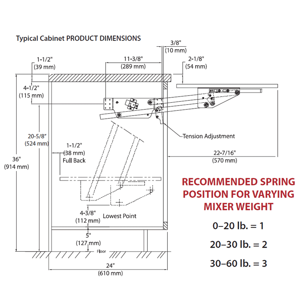 Heavy Duty Mixer Lift Mechanism with Soft-Closing, Silver - Alt Image 6