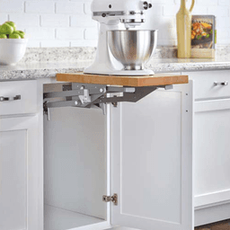 Mixer Lift Kit with Soft-Closing for 18" Base Frameless Cabinet, Walnut - Alt Image 4