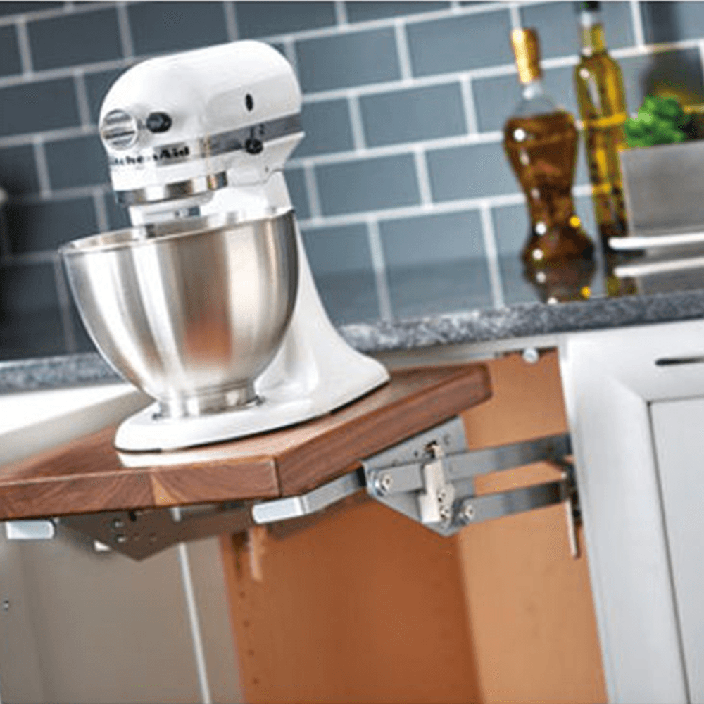 Mixer Lift Kit with Soft-Closing for 18" Base Frameless Cabinet, Walnut - Alt Image 6