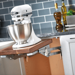 Mixer Lift Kit with Soft-Closing for 18" Base Frameless Cabinet, Walnut - Alt Image 6