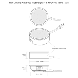 120V 4W Pockit 120-M Non-Linkable LED Puck Light, 2-3/4", Nickel, 5000K Alt 5 - Image