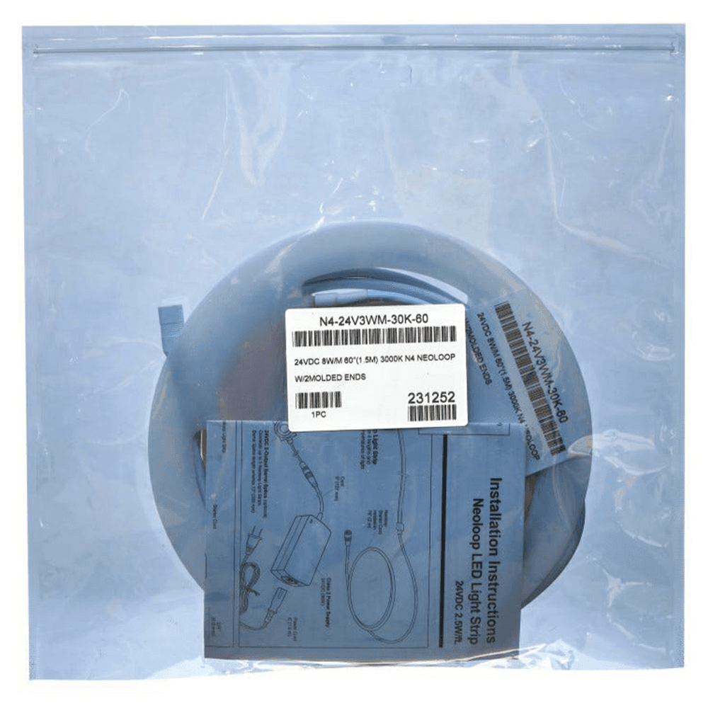 24V 2.2W Top-Emitting Warm White Neoloop Square Flexible Silicone Lighting, 7' Roll, White Alt 7 - Image
