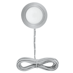 Tresco Lighting Equiline LED 3W Cool White Puck Light in Nickel Finish - Front View