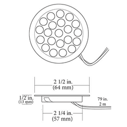 Tresco Lighting Equiline LED Puck Light in Nickel - Warm White 3W