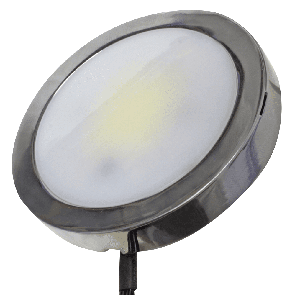 Tresco Lighting Power Pockit LED 3W Neutral Puck Light, Nickel - Front View