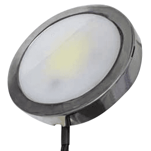 Tresco Lighting's Power PockitAr 3W Warm White Puck Light in Antique Brass