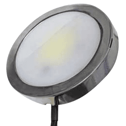 Tresco Lighting's Power PockitAr 3W Warm White Puck Light in Antique Brass