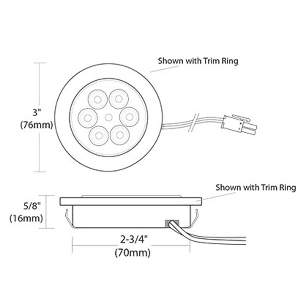 Tresco Lighting LED 5W Cool White Puck Light - Installed Under Cabinet