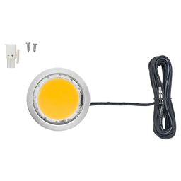 Tresco Lighting 5W Warm White LED Puck Light, Nickel Back View