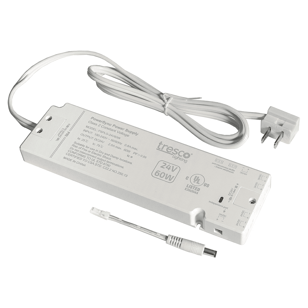 24V 60W PowerSync LED Power Supply, White Main - Image