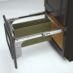 Chrome Side-Mount File System Pull-Out for Drawers, 15" x 10-1/2" with Door Mounting Brackets