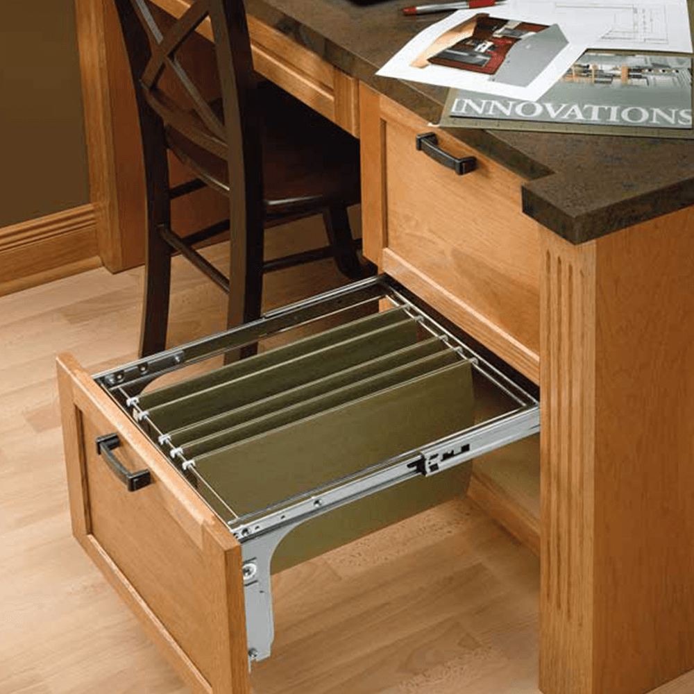 Rev-A-Shelf's 18" Base with 1-1/2 Face Frame Designed Pull-Out for Letter and Legal Folder Storage