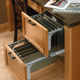 Rev-A-Shelf's Chrome Side-Mount File System Pull-Out for Drawers with Door Mounting Brackets