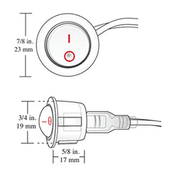 120V Rocker Switch, 39", White Alt 1 - Image