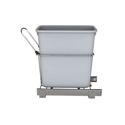 Single 20 QT Bottom-Mount Waste Container Pullout, Ball-Bearing for 12" Cabinet Opening, Gray - Side-View