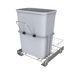 Single 32 QT Bottom-Mount Waste Container Pullout, Ball-Bearing for 18" Cabinet Opening, Gray - Main Image
