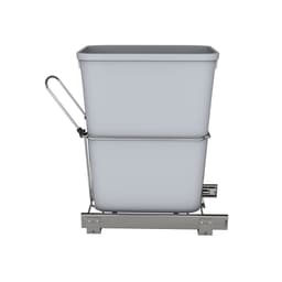 Single 32 QT Bottom-Mount Waste Container Pullout, Ball-Bearing for 12" Base Cabinets, Gray -Side-View