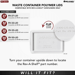 RV-LID Polymar Lid for 27 QT Waste Container, White Alt 2 - Image