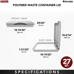 RV-LID Polymar Lid for 27 QT Waste Container, White Alt 3 - Image